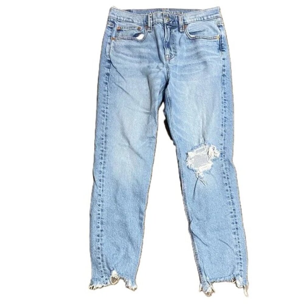 AE 90s Skinny Stretch Distressed Jeans Light Blue